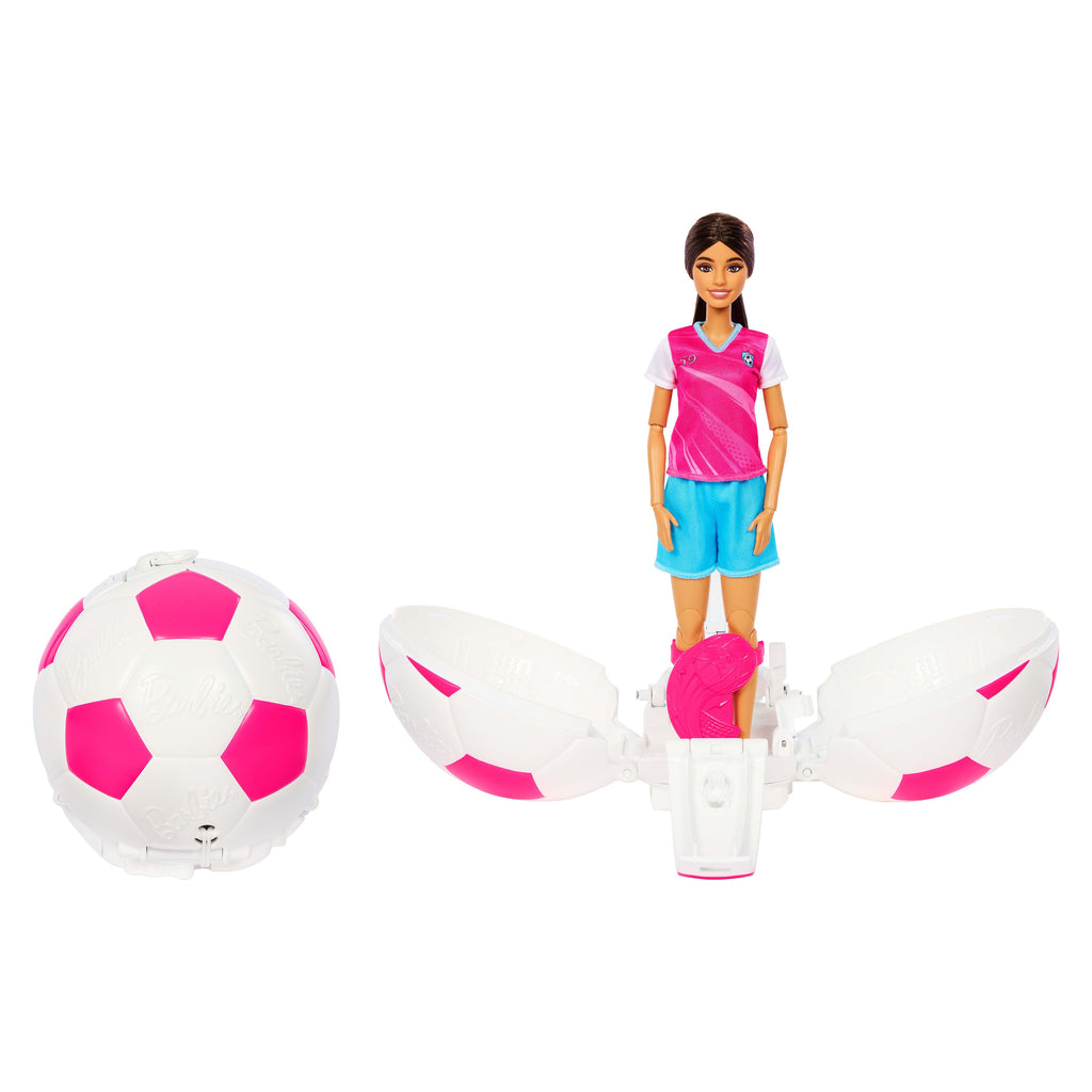 Barbie Team Barbie Roll & Reveal Poupée et Accessoires Joueuse de Soccer