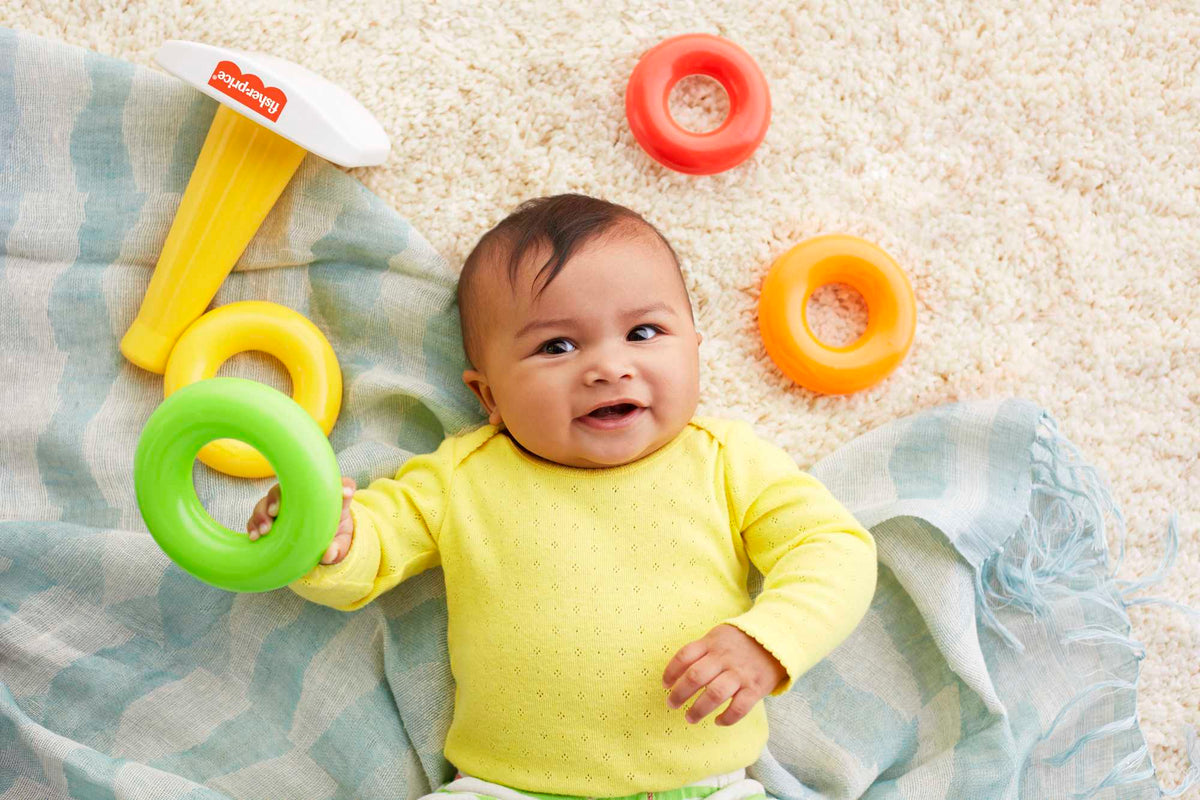 Fisher-Price Rock-A-Stack Ring Stacking Toy With Roly-Poly Base For Infants