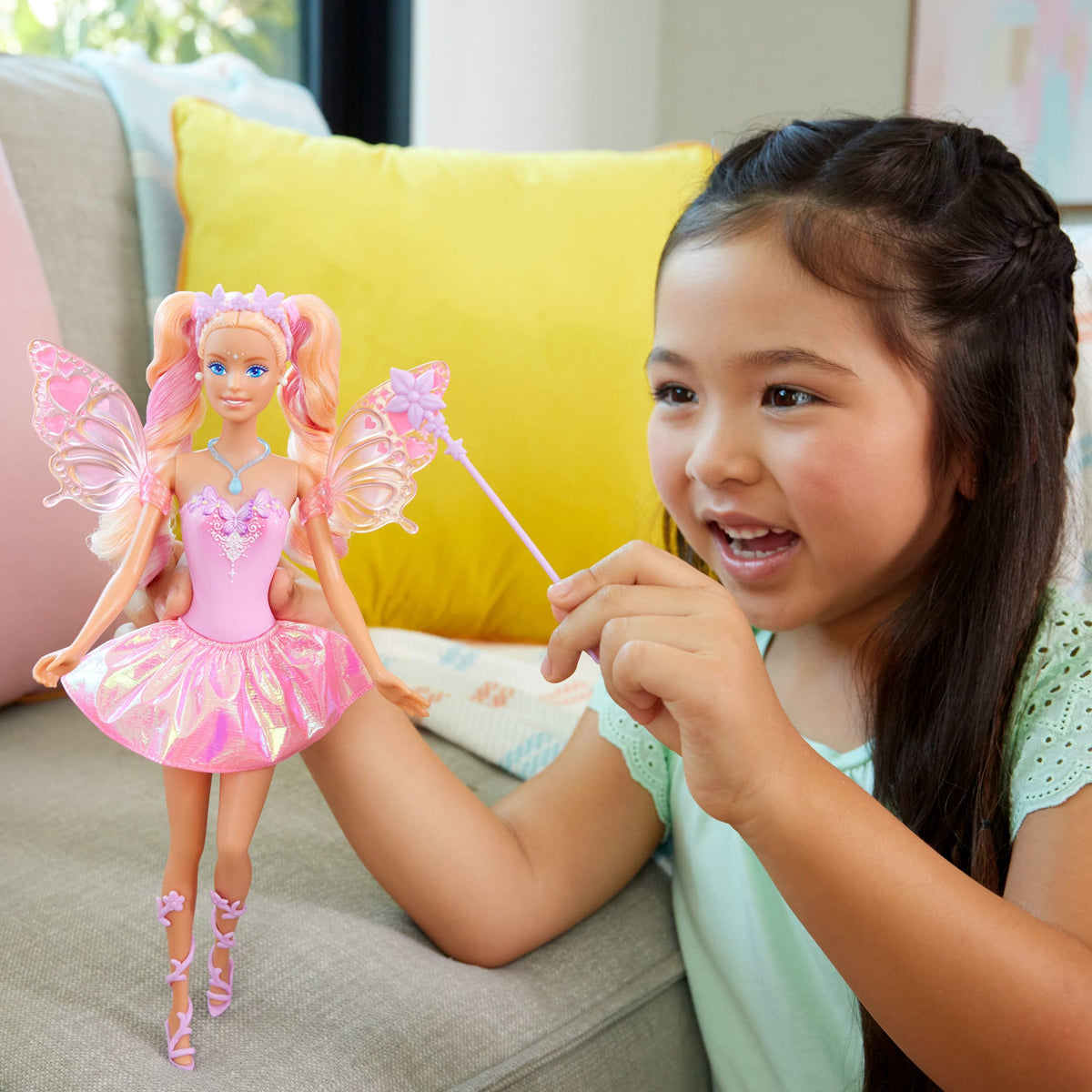 Barbie Fantasía Boneca Fada Cores Mágicas