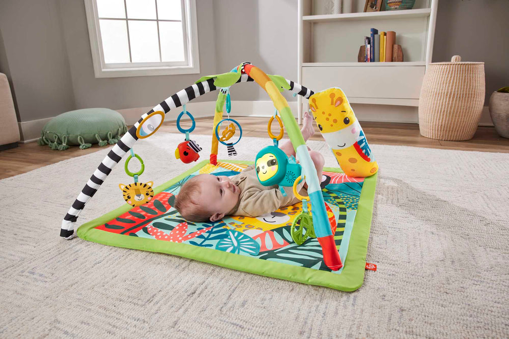 Fisher-Price Tapis D’Activités Sensorielles Amis de La Jungle 3 en 1