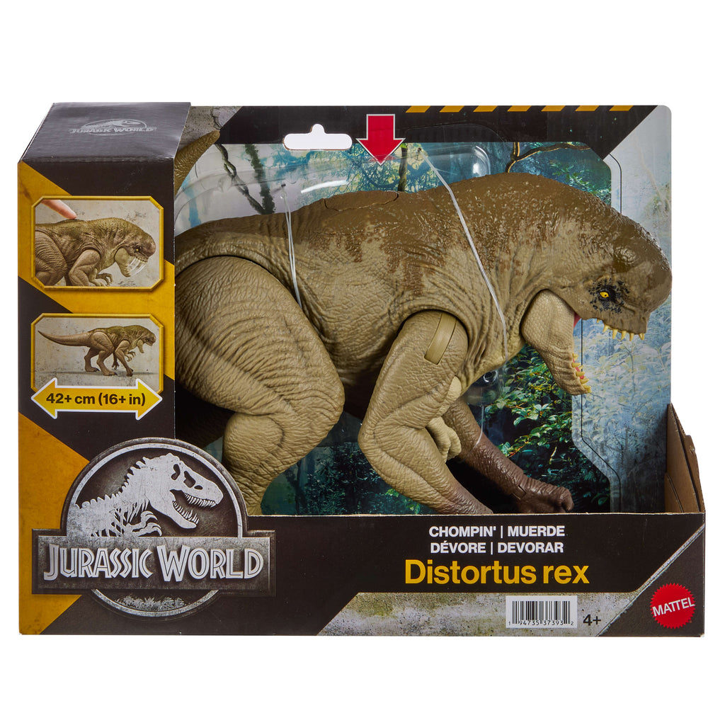 Jurassic World – Figurine Articulée de Dinosaure – Distortus Rex, Dinosaure Méchant de 40,6 Cm Avec Action de Morsure