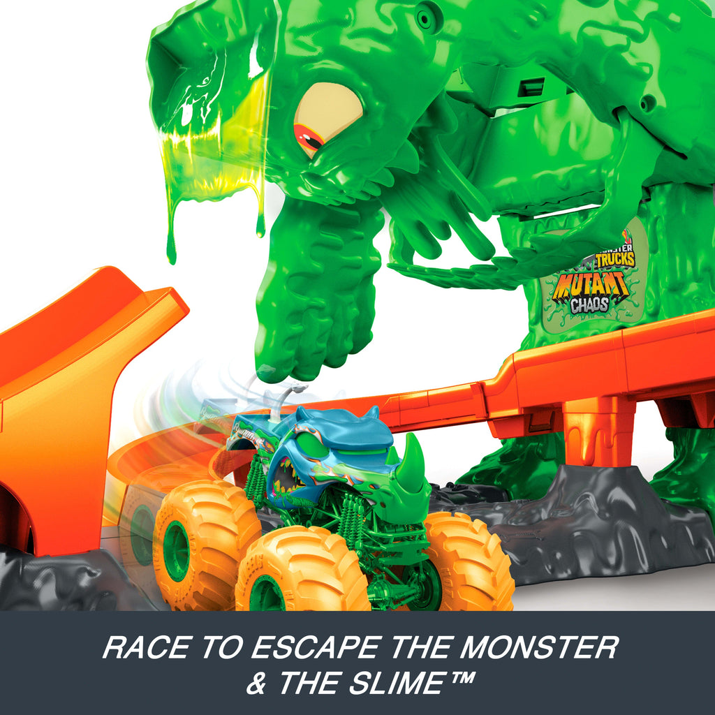 Hot Wheels Monster Trucks Mutant Monster Takedown Playset With Toy Truck & Slime