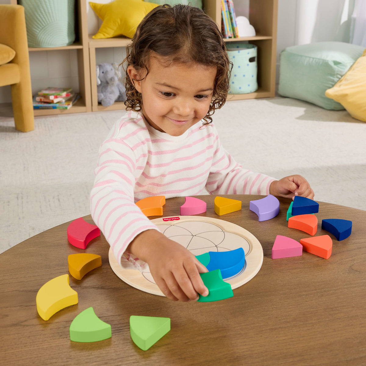 Casse-Tête en Bois de La Roue des Couleurs de Fisher-Price