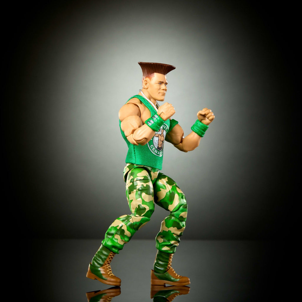 WWE X Street Fighter John Cena Action Figure & Accessories, 6-Inch Collectible Guile Mashup Set