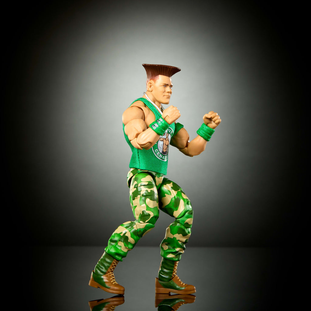 WWE X Street Fighter John Cena Action Figure & Accessories, 6-inch Collectible Guile Mashup Set