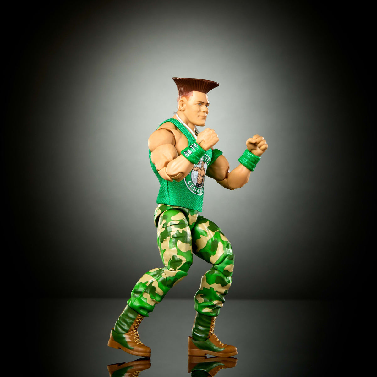 WWE X Street Fighter John Cena Action Figure & Accessories, 6-inch Collectible Guile Mashup Set