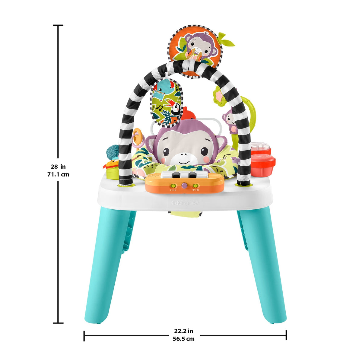 Fisher-Price 2-in-1 Purple Monkey Musical Baby Activity Center & Toddler Play Table
