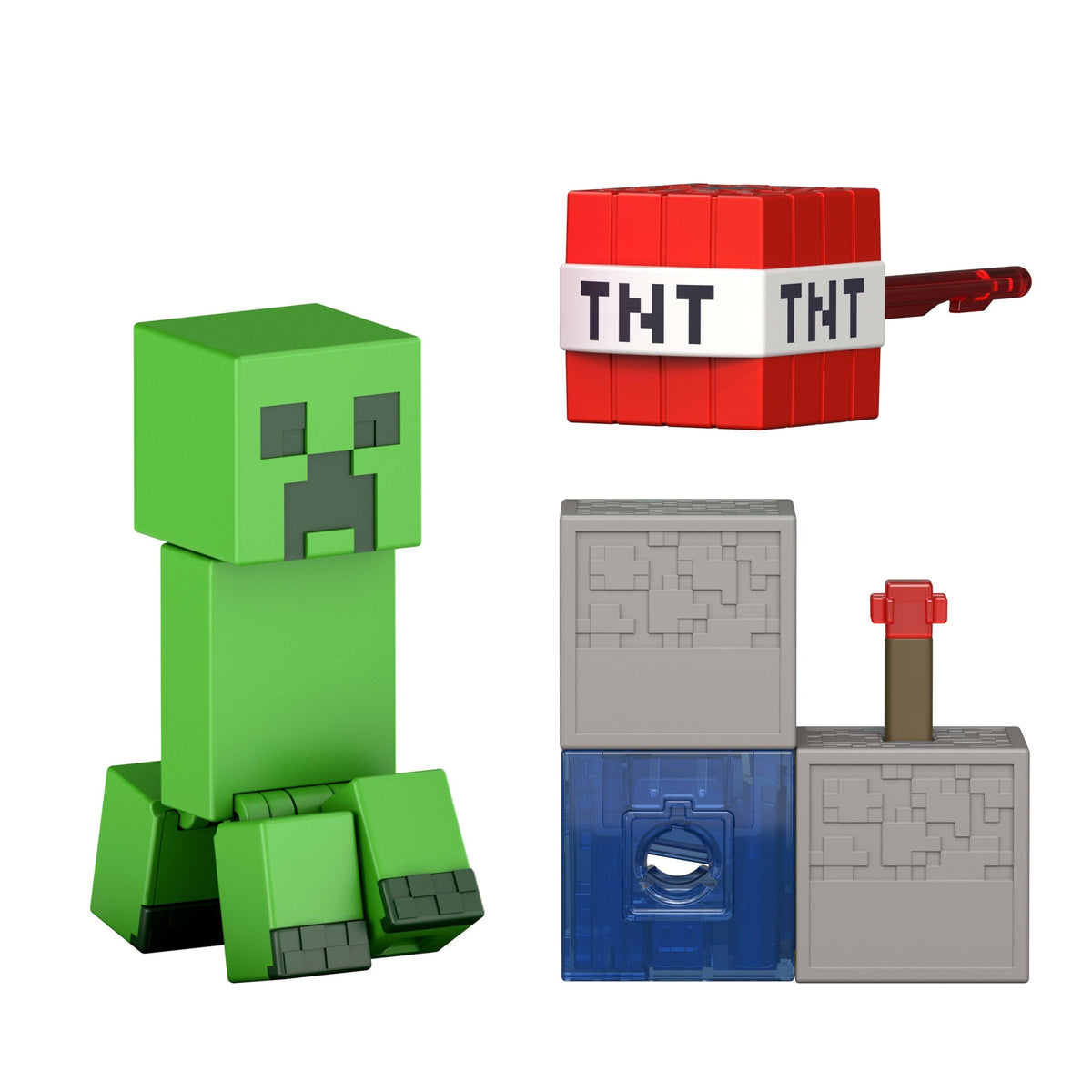 Minecraft Creeper Action Figure & Accessory Set, 3.25-Inch Scale Collectible Toy With Building Piece
