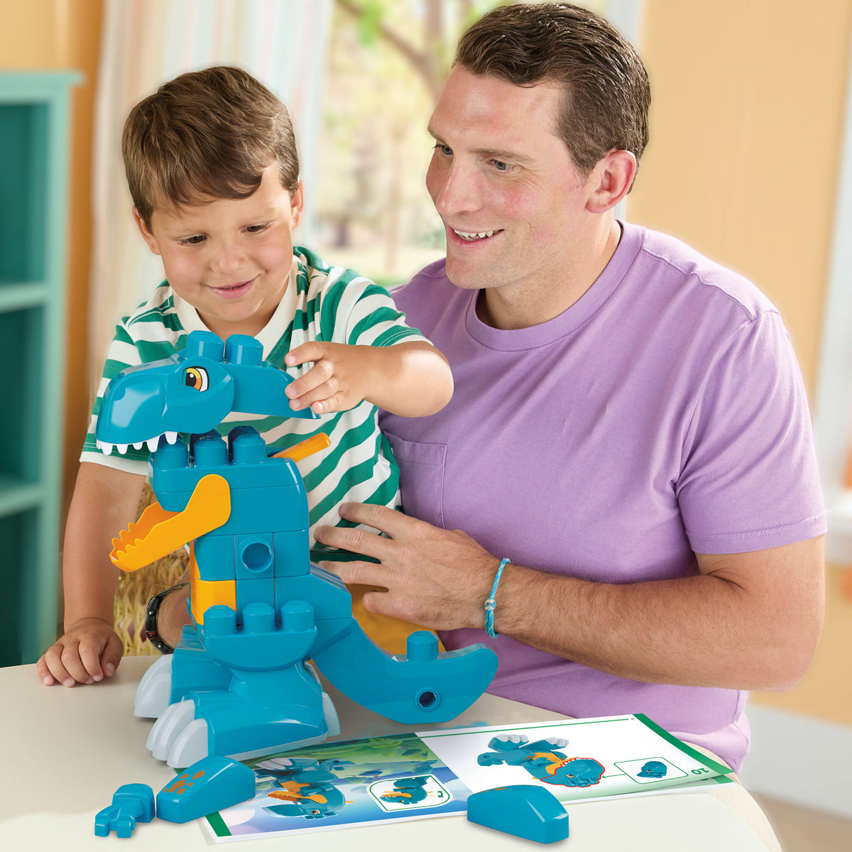 Mega Bloks Jogo de Construção 3 em 1 Dinossauro Monte e Ataque