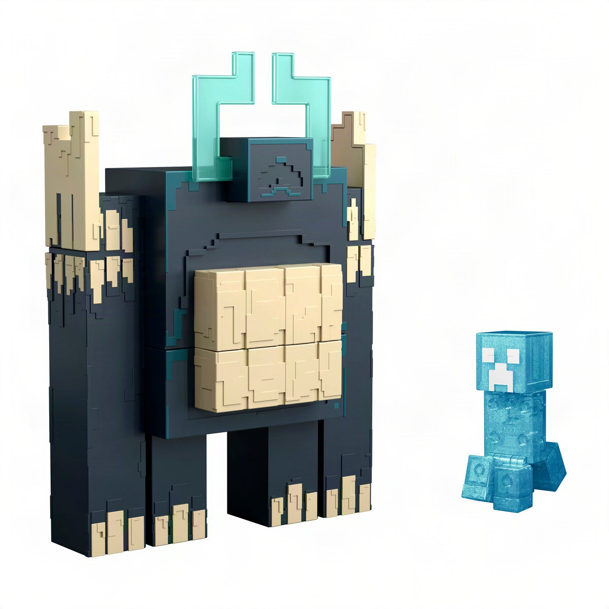 Minecraft Dungeons II Twisted Warden Figure, Lights & Sounds, Slam Attack Action & Soul Corrupted Creeper Figure