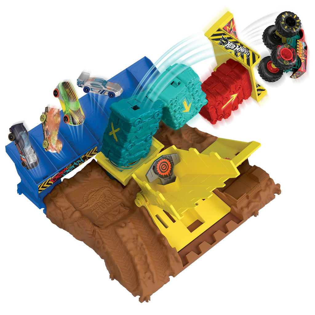 Hot Wheels Monster Trucks, Arena Smashers Demo Derby Car Jump Challenge