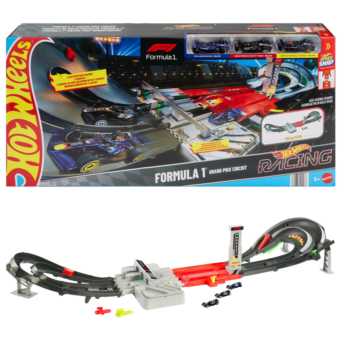 Hot Wheels Monster Trucks-Coffret Piste Dragon Sharks Vs. Dinos
