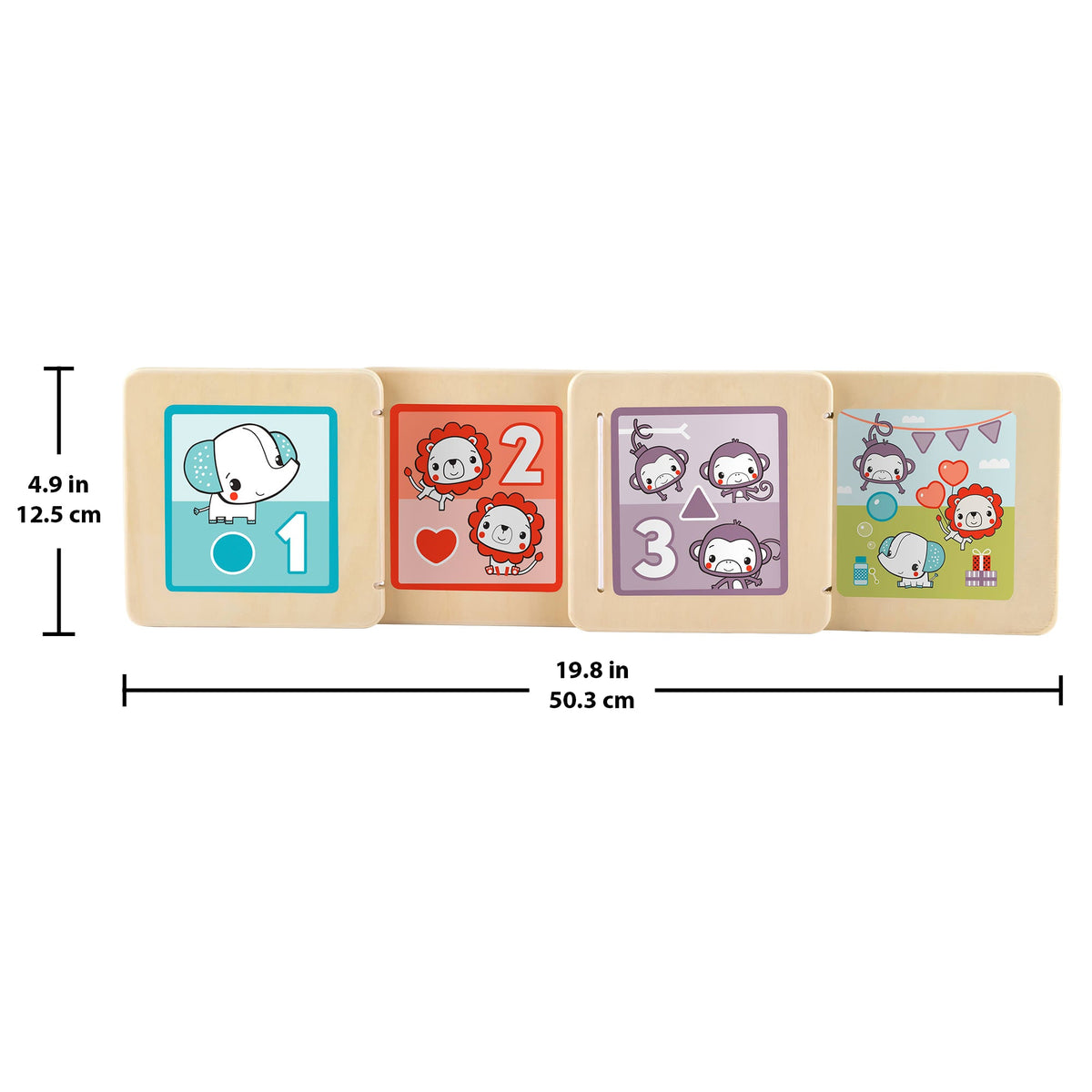 Fisher-Price Wooden Tummy Time Panel, Newborn Activity Toy With Mirror & High Contrast Designs