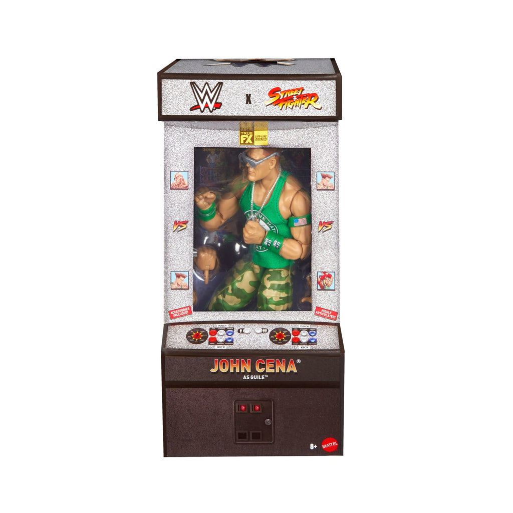 WWE X Street Fighter John Cena Action Figure & Accessories, 6-Inch Collectible Guile Mashup Set