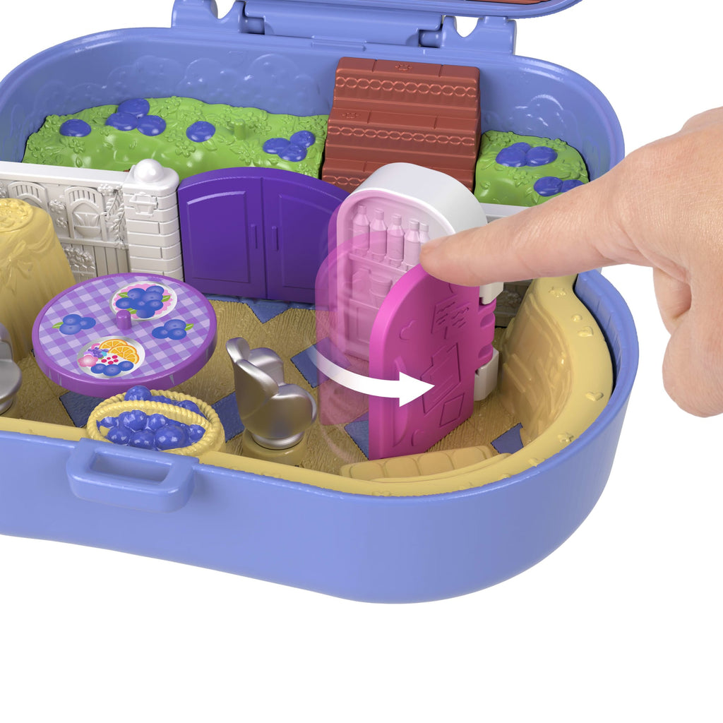 Polly Pocket Blueberry Besties Compact Playset With 1 Micro Doll And Pet, Travel Toy With Fruit Accessories