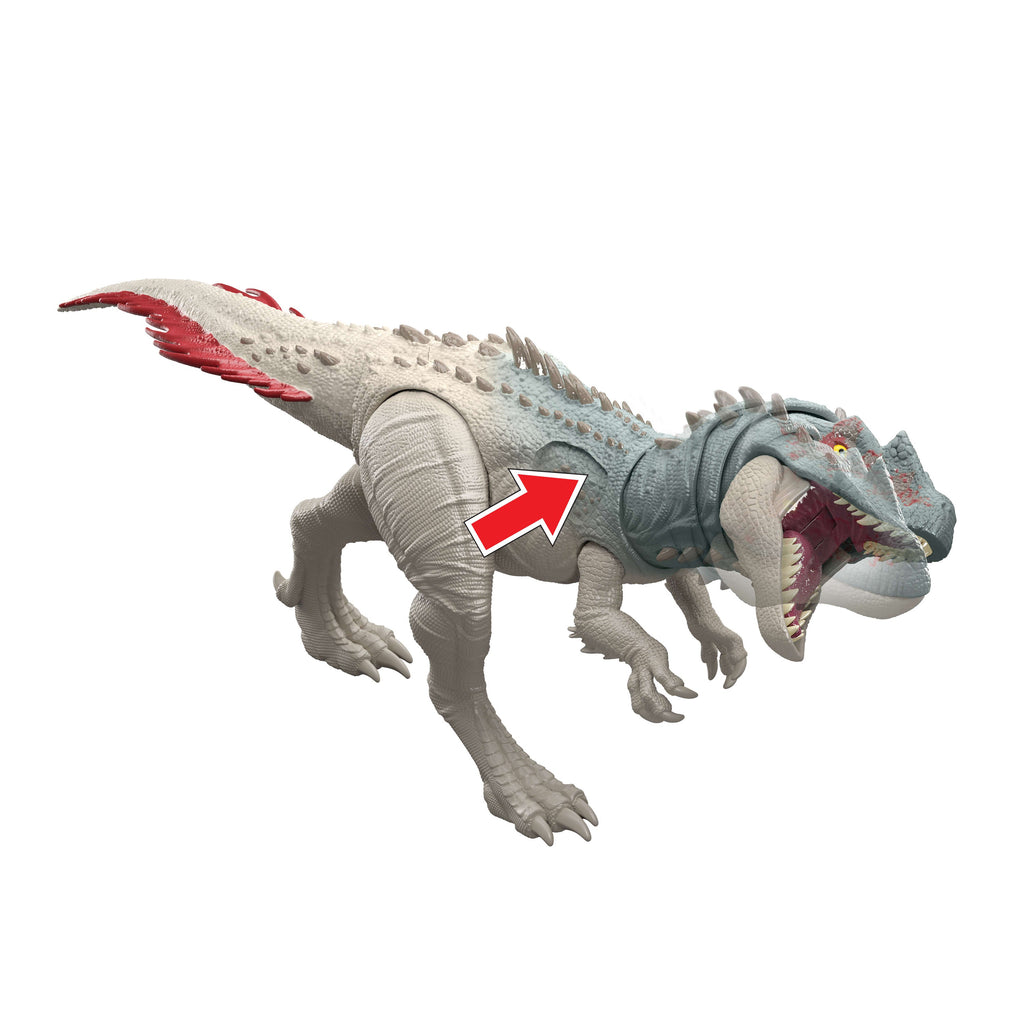 Jurassic World Gigantic Thrashers Torvosaurus Dinosaur Action Figure Toy, 2 Attacks & Evolve Feature