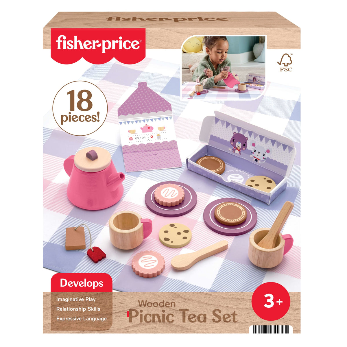 Service à Thé de Pique-Nique en Bois Fisher-Price