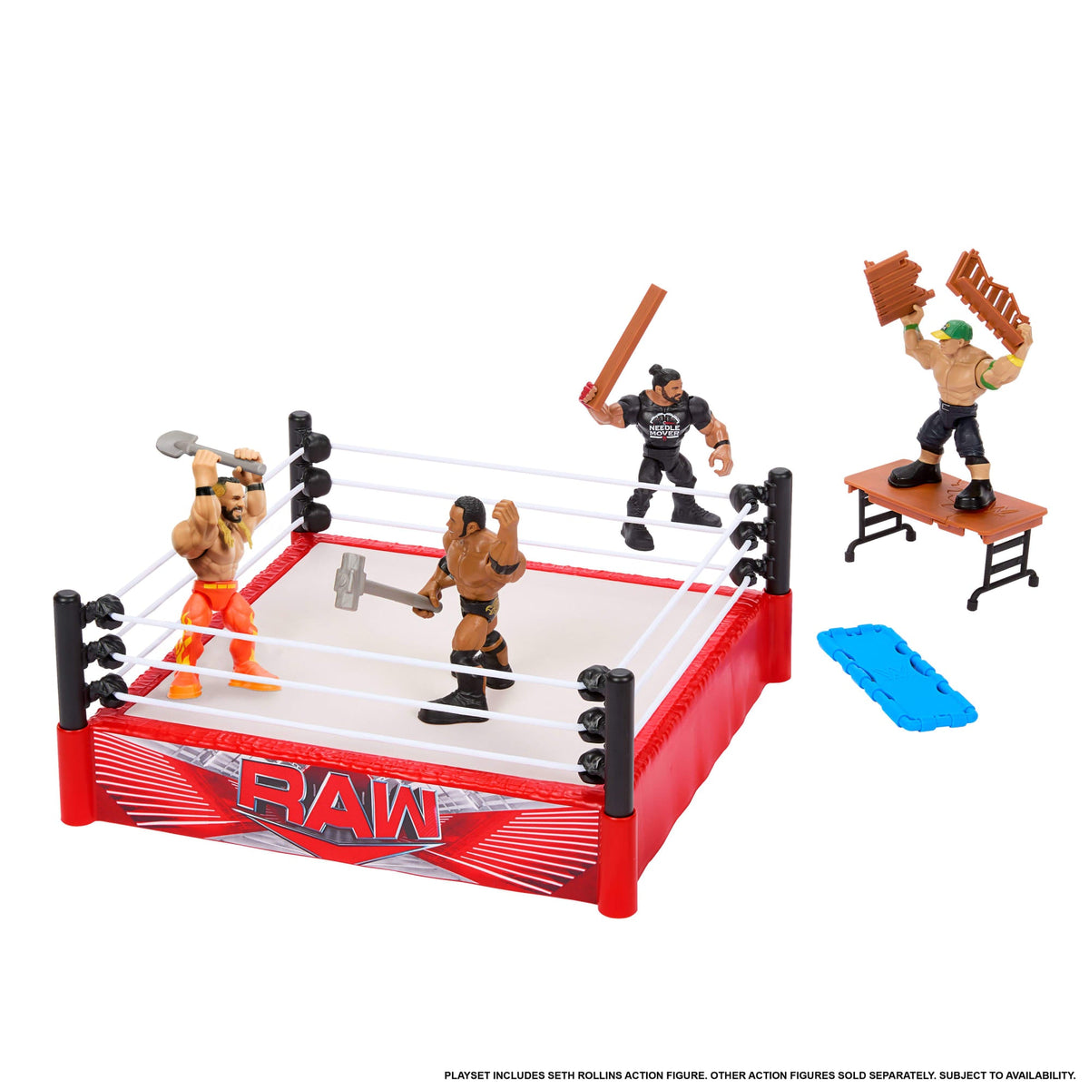 WWE Knuckle Crunchers Rebound Ring & Action Figure, Playset With Seth Rollins Mini Figure