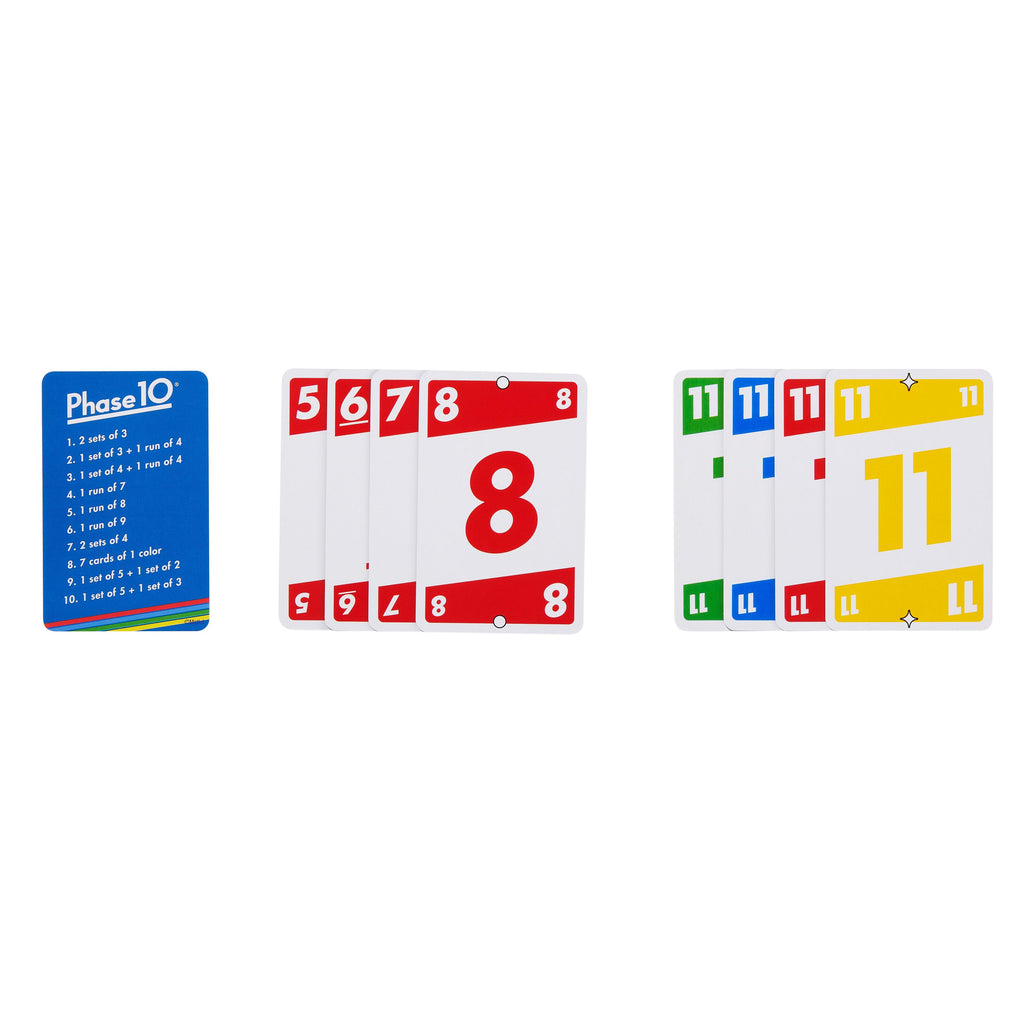 Phase 10 Card Game With Color Blind Accessible Deck For Kid, Adult & Family Nights & Parties