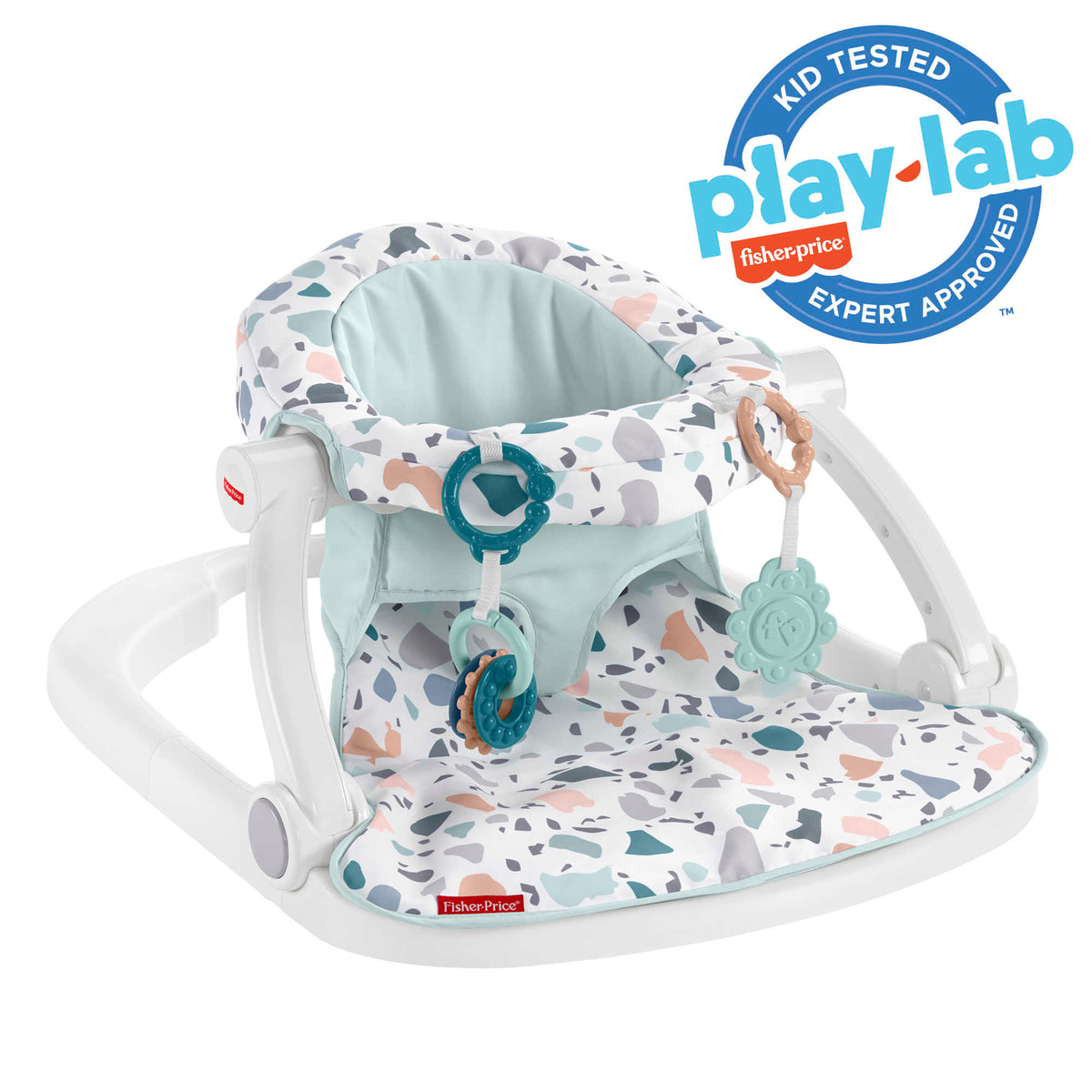 Fisher-Price Sit-Me-Up Floor Seat Portable Baby Chair With Toys, Pacific Pebble