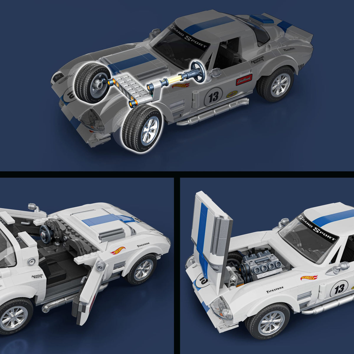 Mattel Brick Shop Hot Wheels Jogo de Construção Elite '63 Corvette Grand Sport