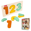 Fisher-Price Montessori Wooden 1-2-3 Puzzle, Toddler Learning Toy, 7 Wood Pieces