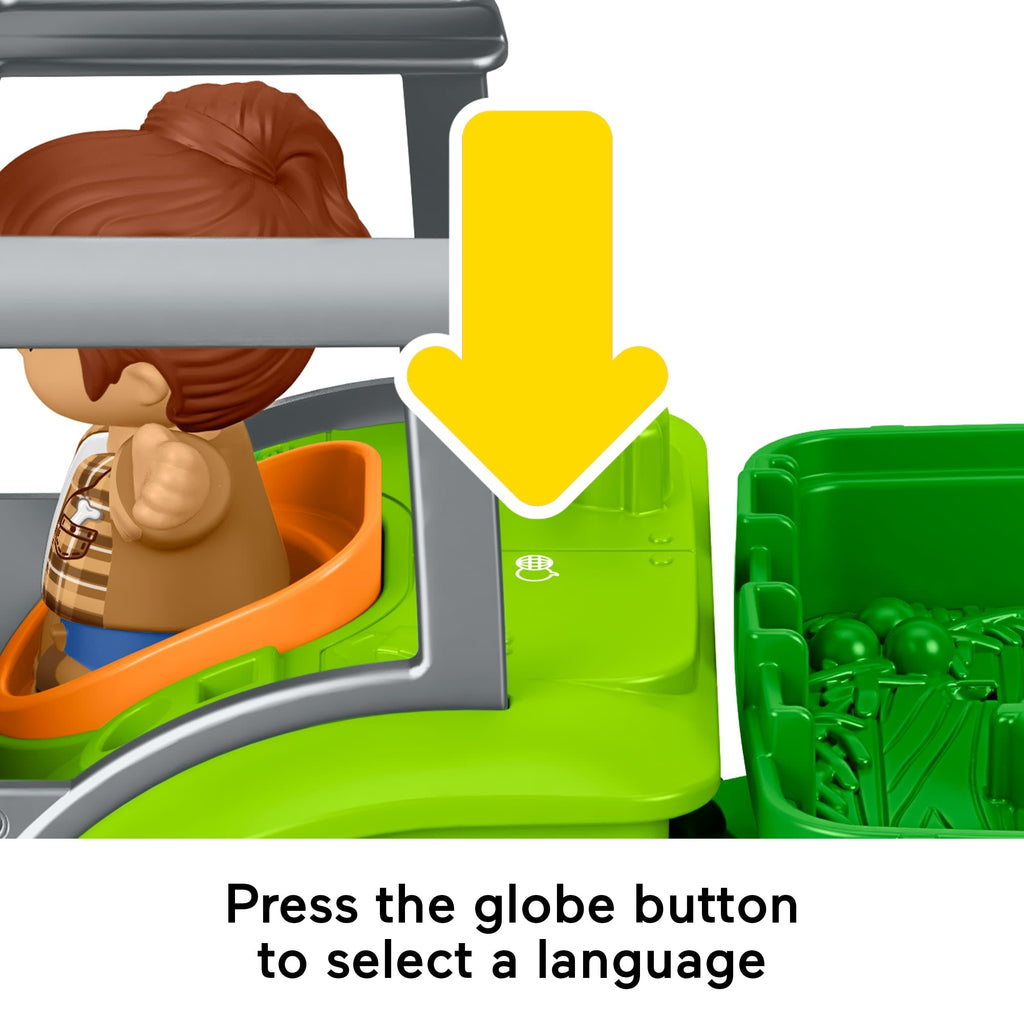 Fisher-Price Little People Push & Play Tractor, Musical Toy Farm Vehicle & 2 Figures For Toddlers, Multilanguage Version