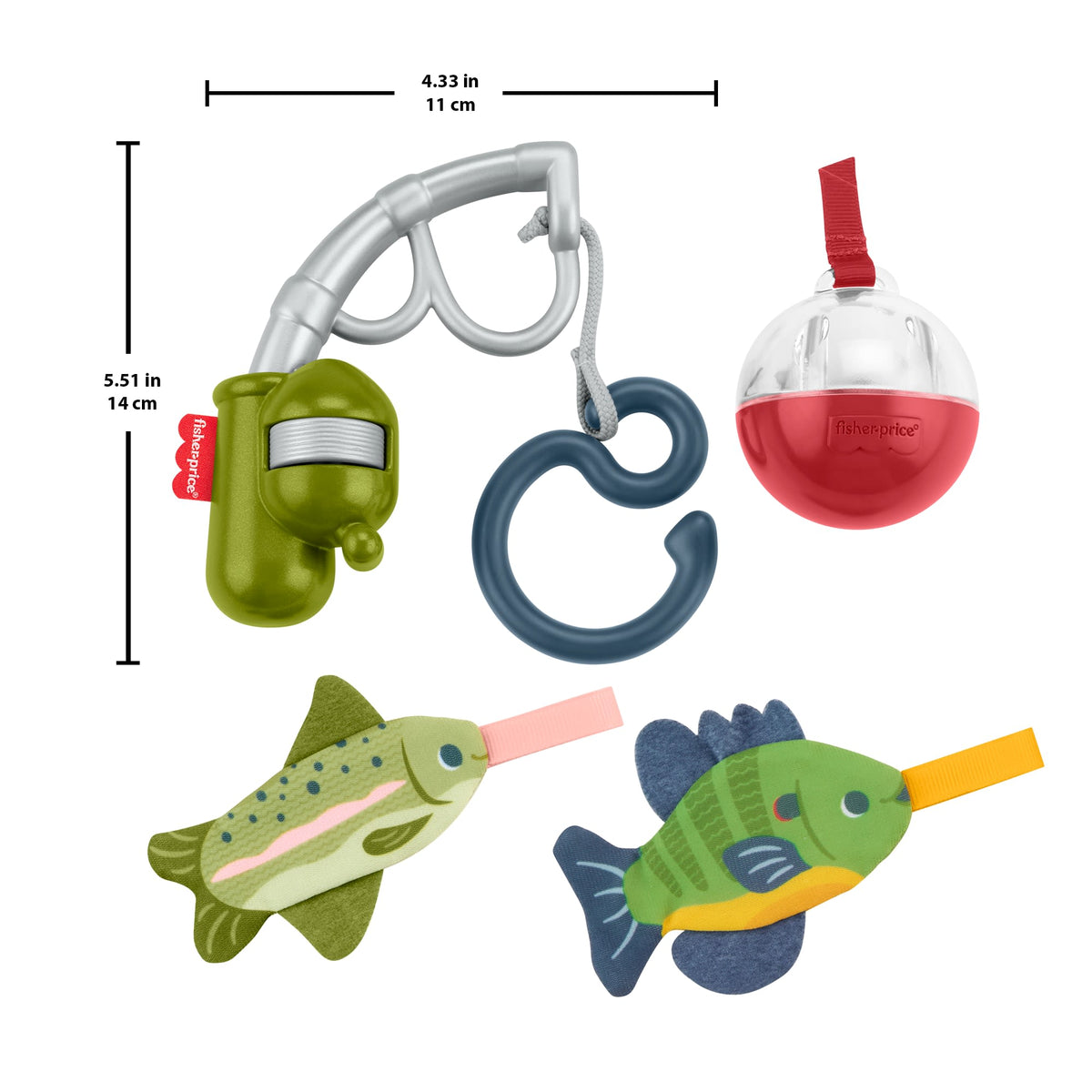 Fisher-Price Mini Me Moments Reel Fun Fishing Gift Set, 4 Baby Toys For Newborn Sensory Play