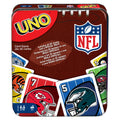 UNO NFL Card Game in Storage & Travel Tin For Kids, Adults & Family Night, Features All 32 NFL Teams