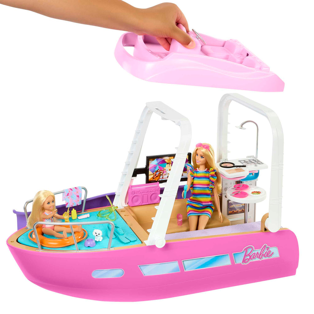 Barbie®-Bateau de Rêve-Coffret Bateau, Piscine, Toboggan, Accessoires