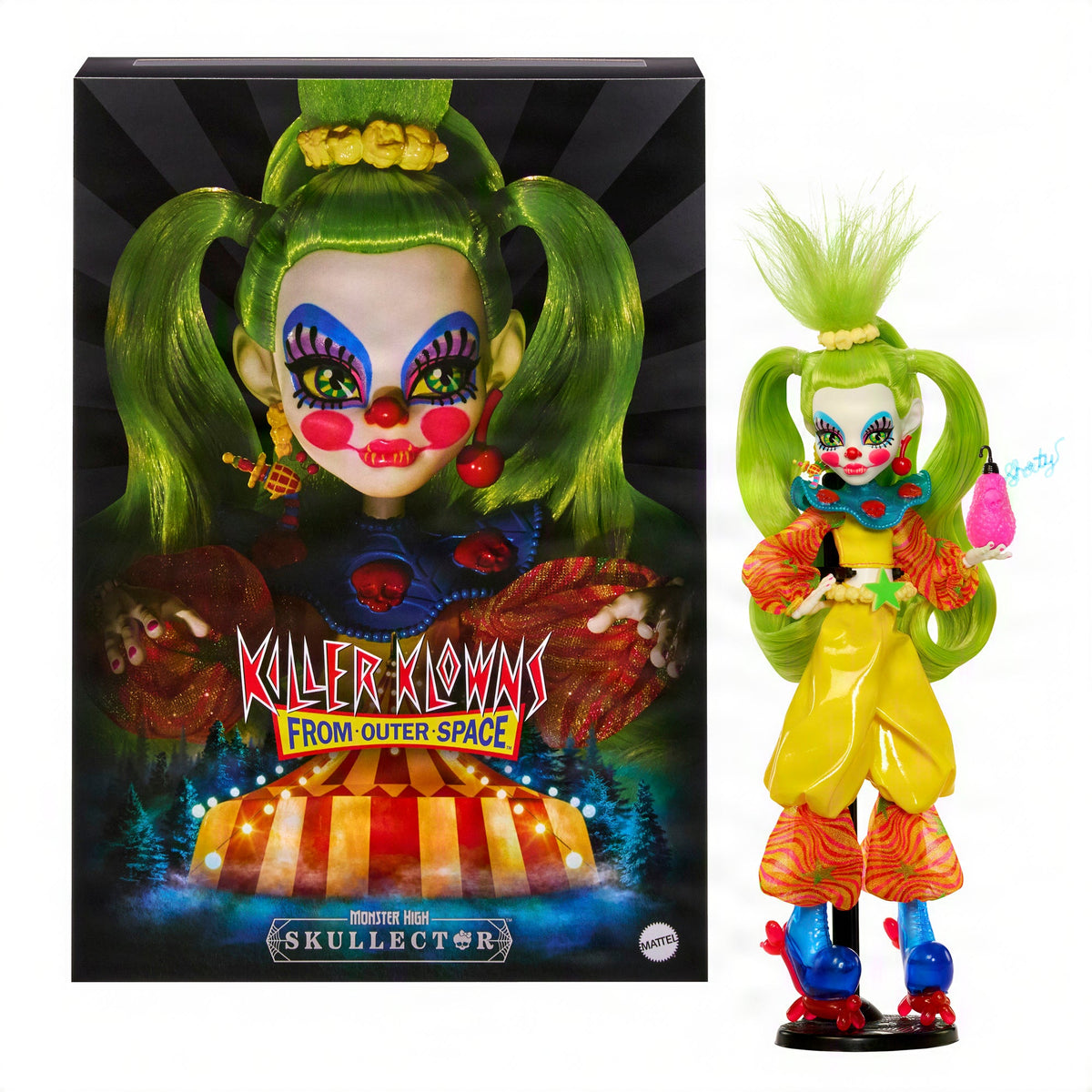 Monster High Skullector Killer Klowns From Outer Space Collectible Doll, Shorty In Yellow Outfit