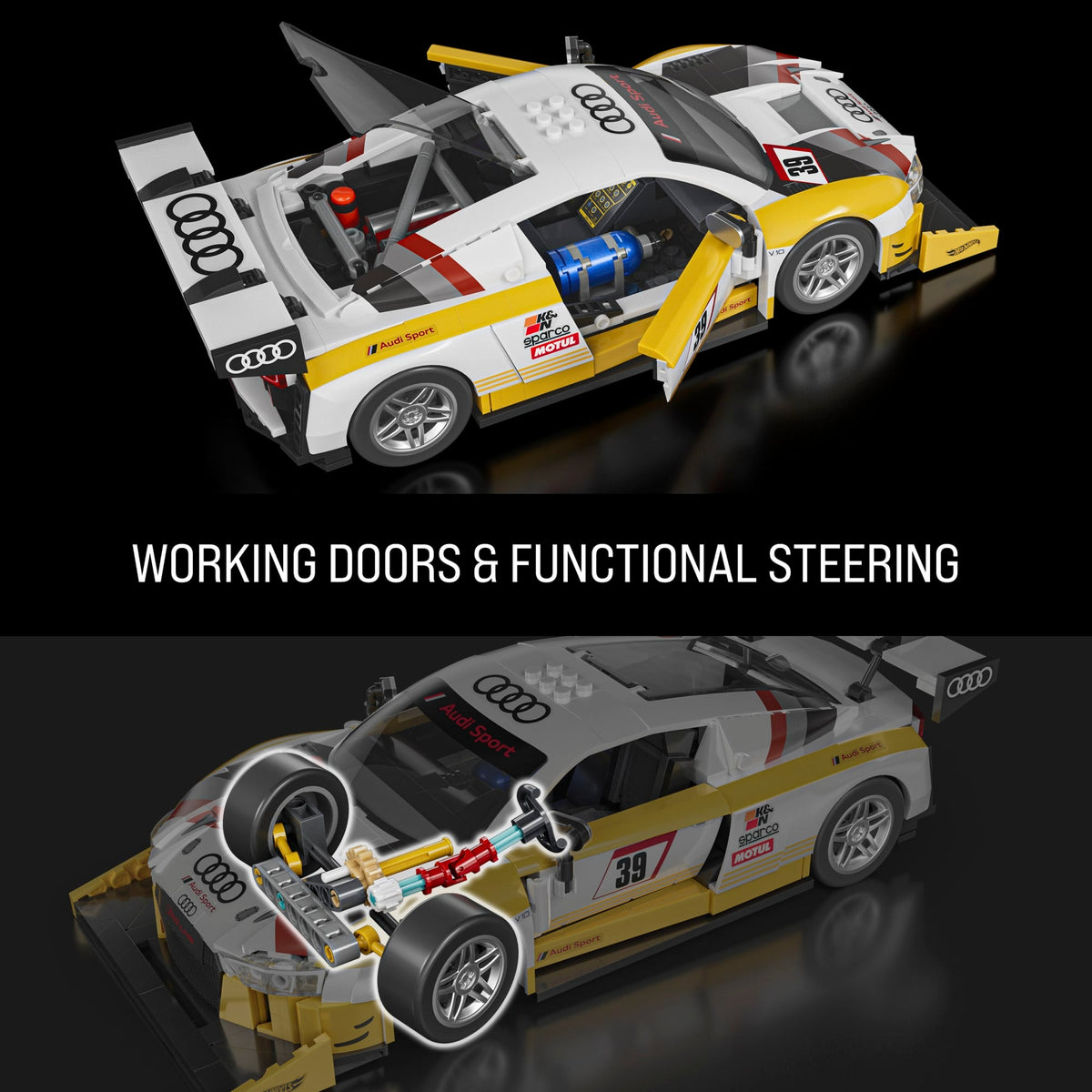 Mattel Brick Shop Hot Wheels ‘15 Audi R8 Lms Building Toy Kit (820 Pieces), For Collectors