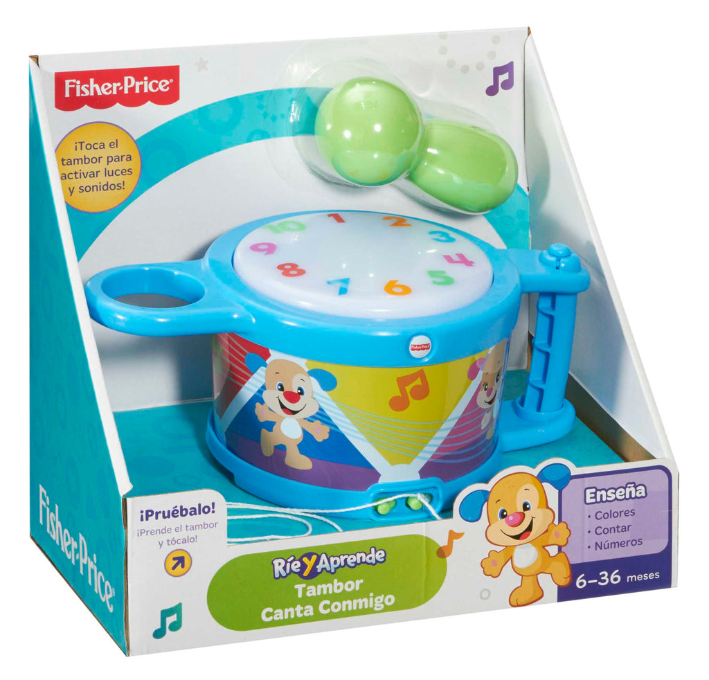 Fisher-Price Ríe y Aprende Juguete para Bebés Tambor Canta Conmigo