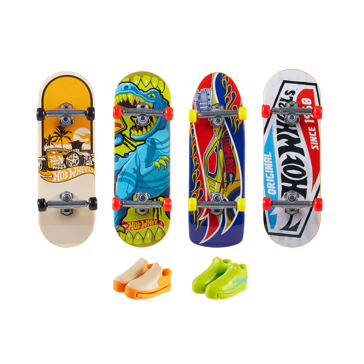 Hot Wheels Skate Veículo de Brinquedo Pacote de Skateboards com Tênis Variado