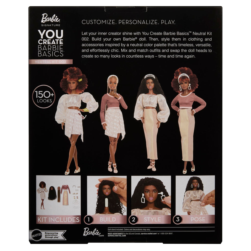 Barbie You Create Barbie Basics Neutral Kit 002, Customizable Fashion Doll & Universal-Fit Clothing | Mattel