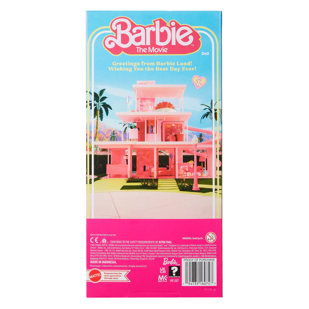 Barbie The Movie Ken Doll Wearing Pastel Striped Beach Matching Set