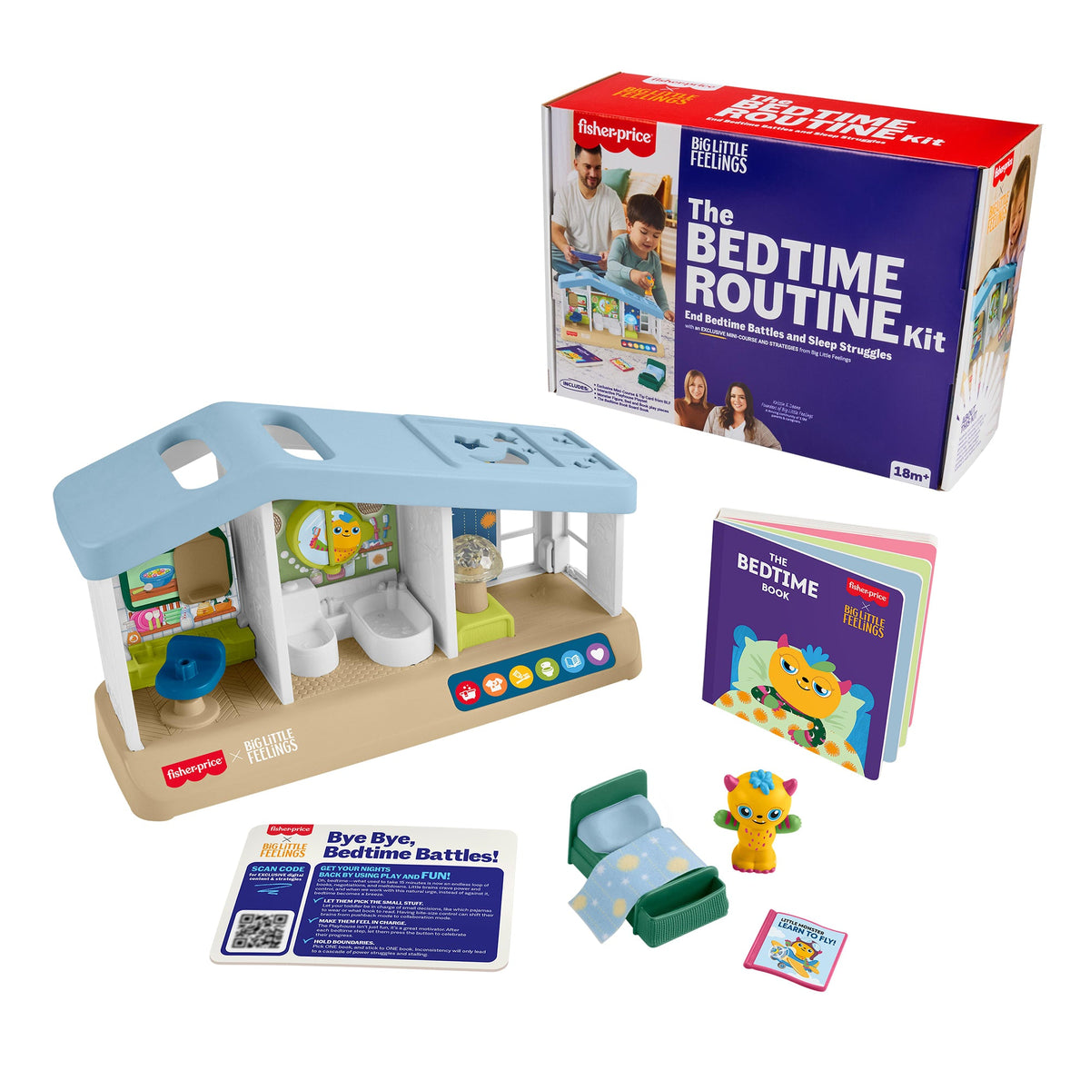 Fisher-Price Big Little Feelings Bedtime Routine Play Kit, Set Of Learning Toys & Tips For Toddlers & Kids