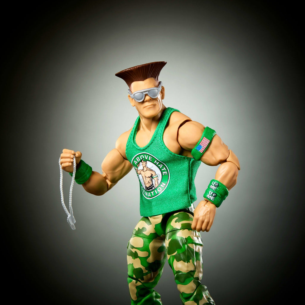 WWE X Street Fighter John Cena Action Figure & Accessories, 6-Inch Collectible Guile Mashup Set