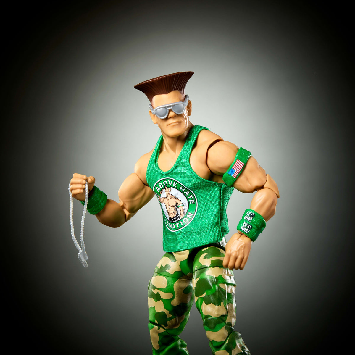 WWE X Street Fighter John Cena Action Figure & Accessories, 6-inch Collectible Guile Mashup Set