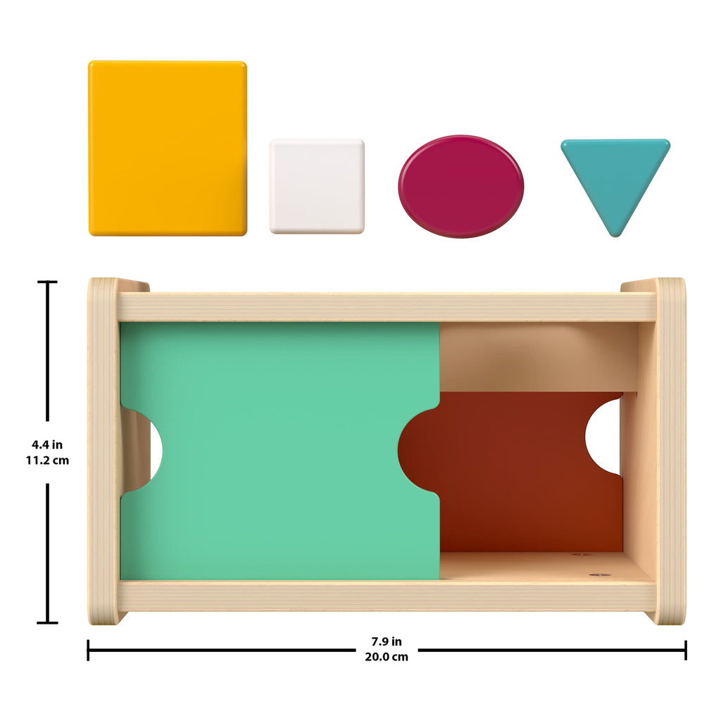 Fisher-Price Montessori Wooden Sort & Find Object Permanence Box, Baby Learning Toy
