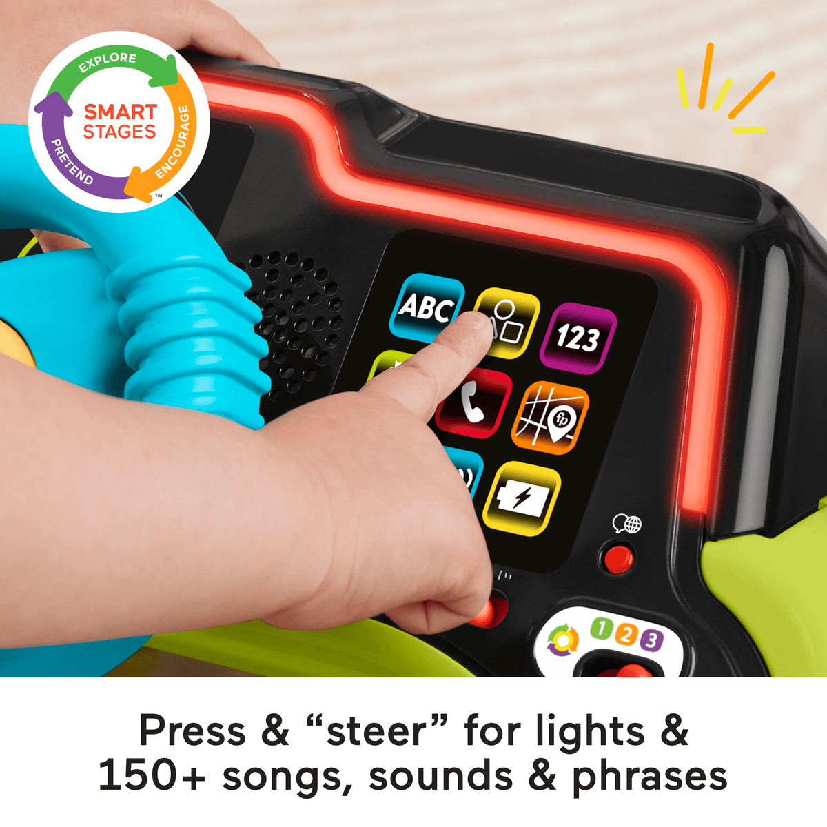 Fisher-Price Laugh & Learn Sit & Steer Driver Activity Center Learning Toy For infants & Toddlers