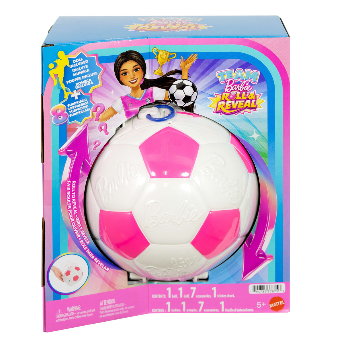 Barbie Team Barbie Roll & Reveal Poupée et Accessoires Joueuse de Soccer