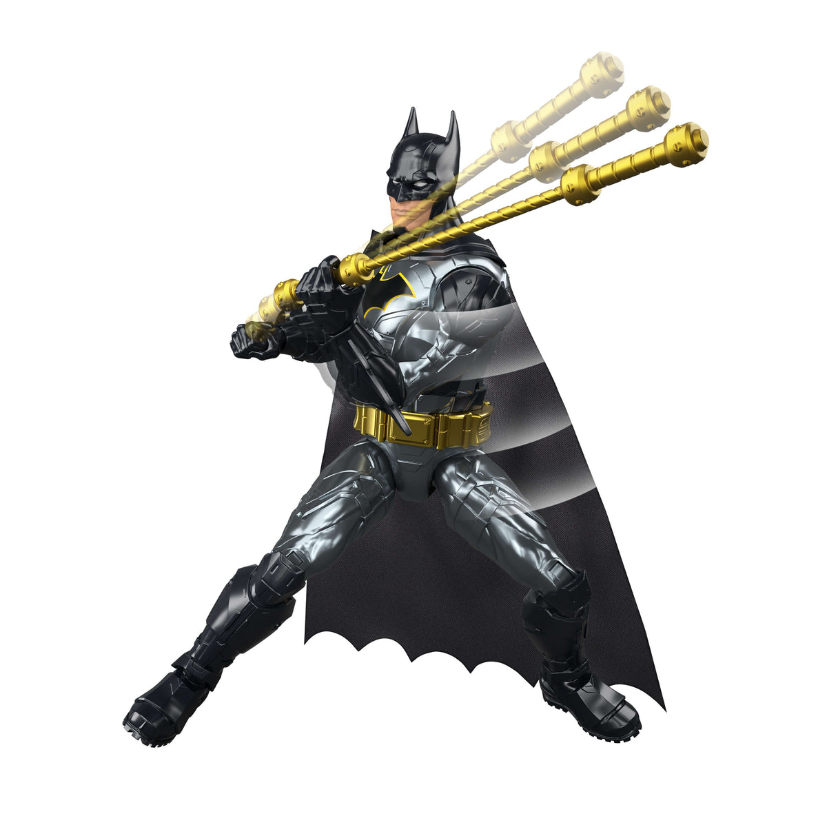 DC Crime Crusher Batman Action Figure, 25 Plus Phrases & Sounds, Articulation, 4 Weapons