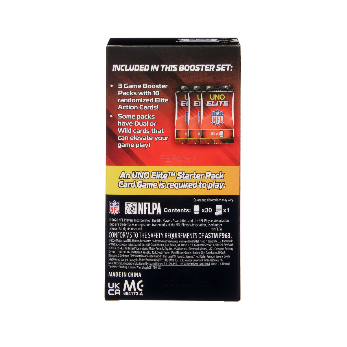 UNO Elite NFL 2026 Core Edition Booster Set For Kids, Fans, Adults & Family Night