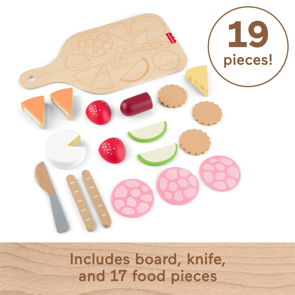 Fisher-Price Wooden Charcuterie Board Pretend Playset For Kids With 19 Wood & Fabric Pieces