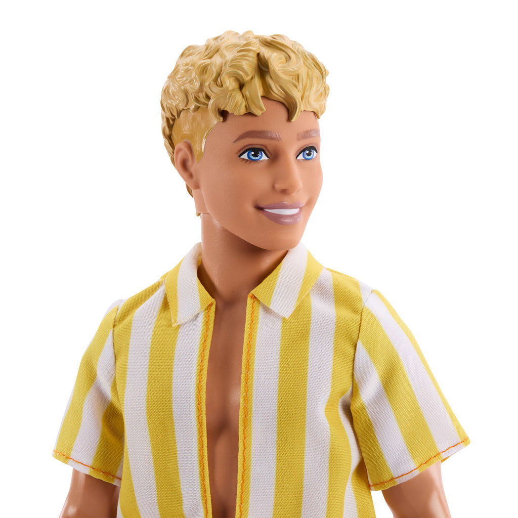 Barbie Fashionistas Style Ken Doll #252 in Orange And Yellow Polka-Dot Shorts, Yellow And White Striped Shirt, Blond Hair