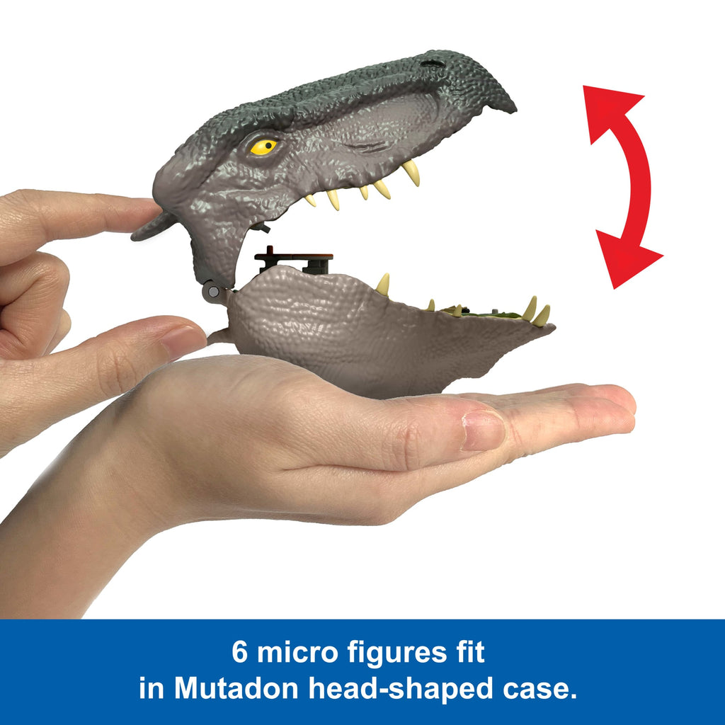 Jurassic World Rebirth Micro Adventure Mutadon Head, Playset Interactive Features & Small Figures