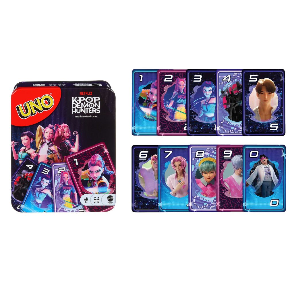 UNO Kpop Demon Hunters Card Game in A Decorative Tin For Kid, Adult & Family Nights With Movie-Inspired Deck