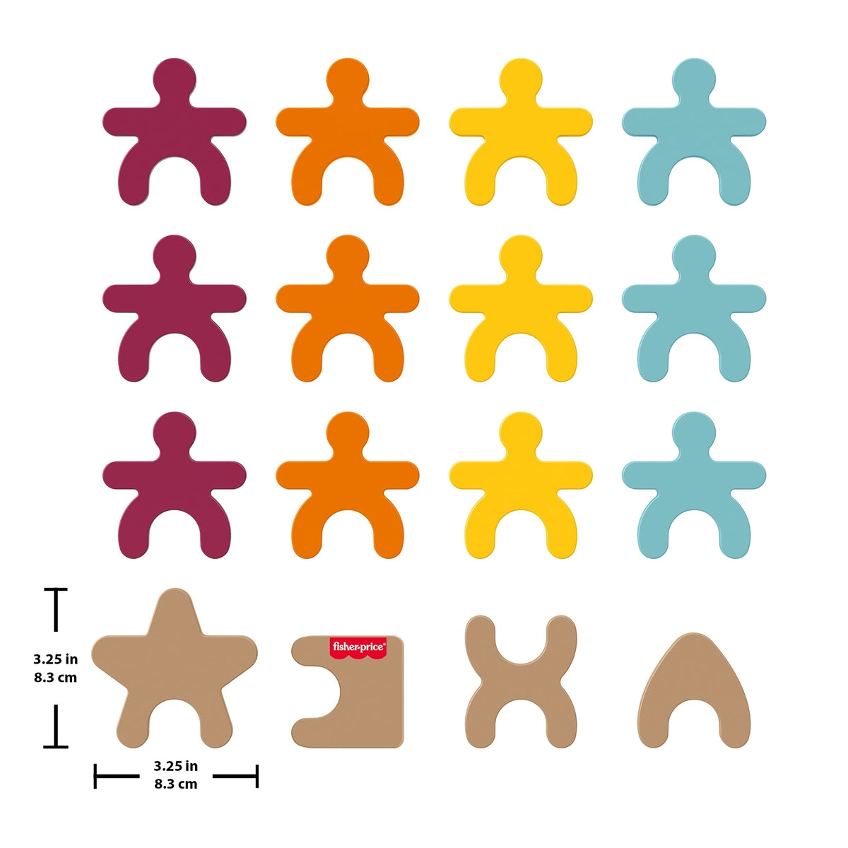Fisher-Price Montessori Wooden Stacking Shapes Set Of 16 Wood Pieces For Toddlers & Kids