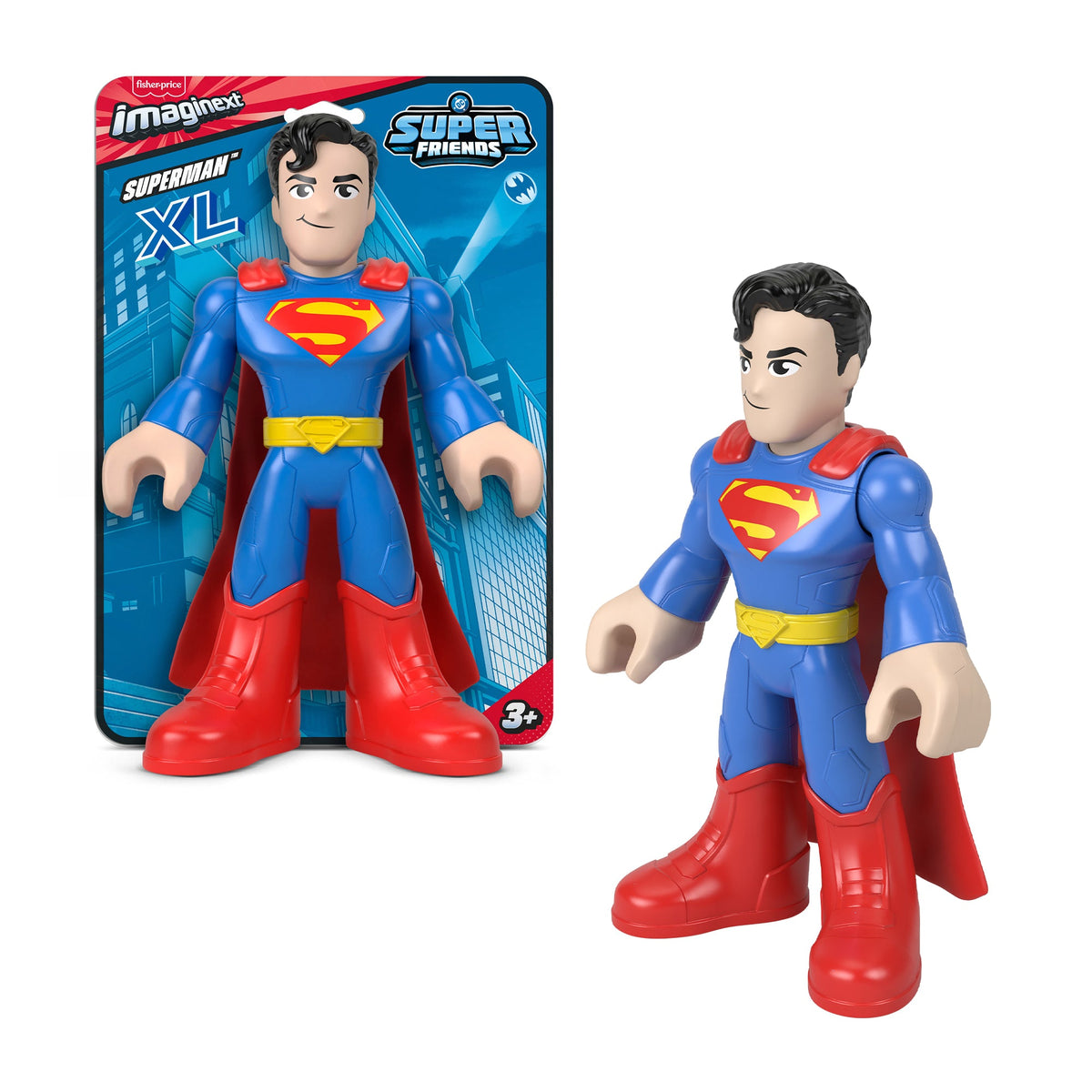 Imaginext DC Super Friends XL 9-Inch Superman Action Figure With Articulation, Wearing Hero Look